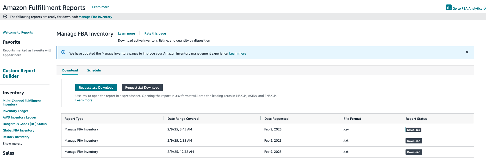 Amazon Manage FBA Report How and Where